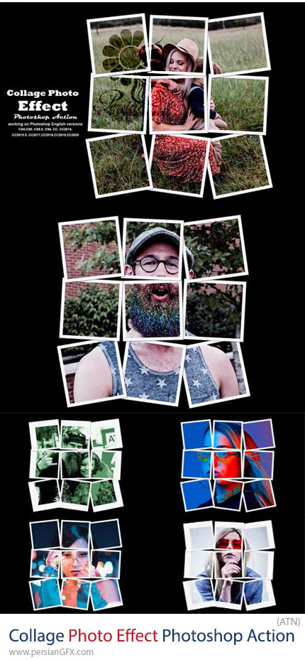 دانلود اکشن فتوشاپ به قاب عکس کلاژ - Collage Photo Effect