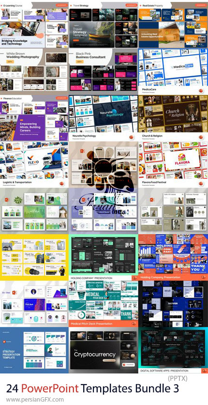 دانلود مجموعه 24 پرزنتیشن پاورپوینت برای کسبوکار و آموزش - PowerPoint Templates Bundle 3
