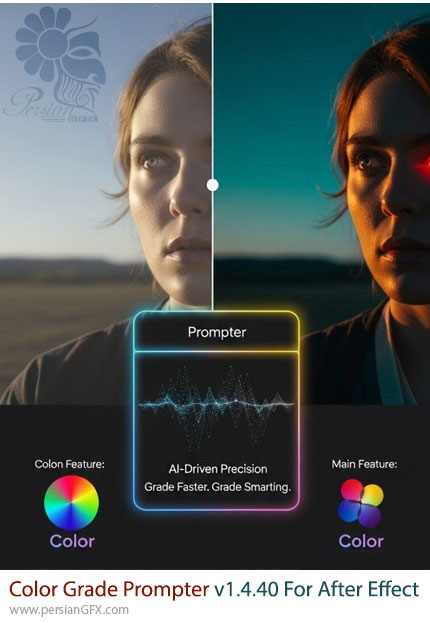 دانلود پلاگین Color Grade Prompter v1.4.40 برای تغییر هوشمند رنگ صحنه با هوش مصنوعی در افترافکت