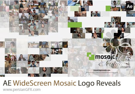 دانلود پروژه افترافکت 10 انیمیشن لوگو به سبک موزائیکی تمام صفحه + آموزش - WideScreen Mosaic Logo Reveals