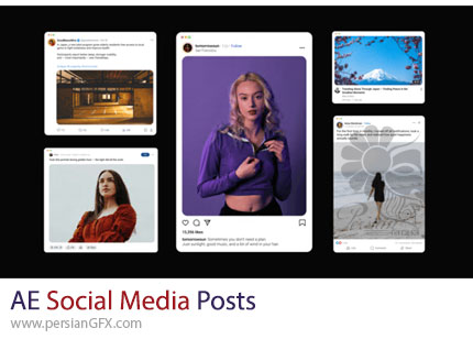 دانلود پروژه افترافکت پست آماده شبکه های اجتماعی + آموزش - Social Media Posts