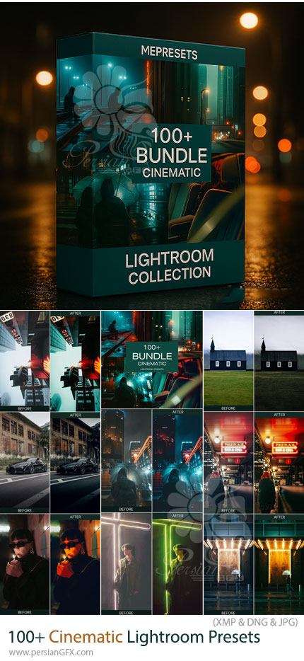دانلود پک بیش از 100 پریست سینمایی لایتروم شامل افکتهای حرفهای هالیوودی - Cinematic Bundle Lightroom Presets