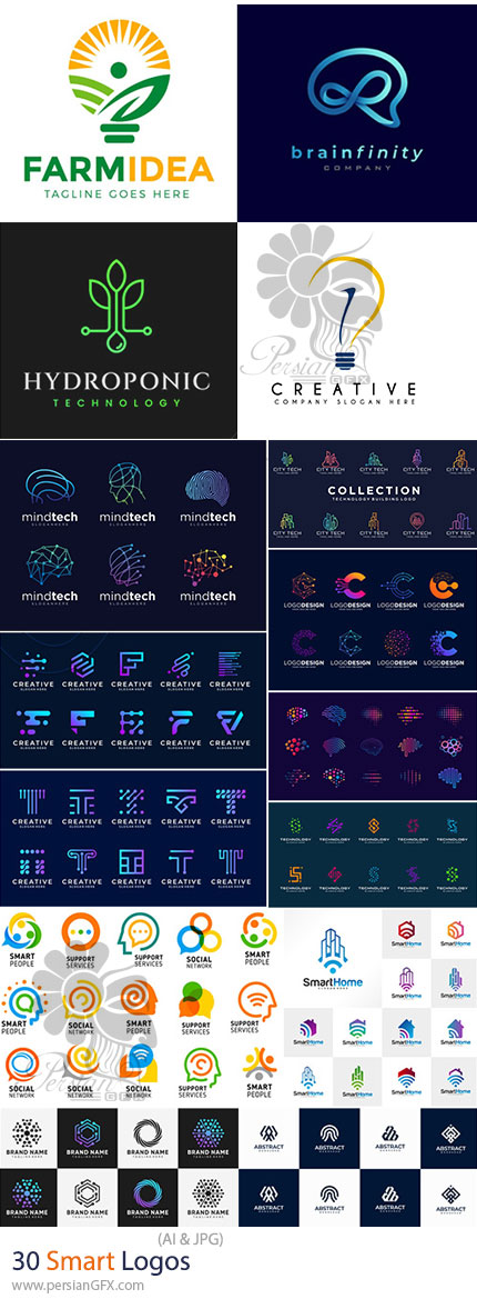 دانلود 30 وکتور لوگوی هوشمند و خلاقانه - Smart Logos