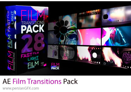دانلود پروژه افترافکت پک ترانزیشن های سینمایی + آموزش - Film Transitions Pack