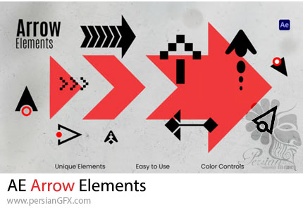 دانلود پروژه افترافکت مجموعه المان‌های پیکان + آموزش - Arrow Elements