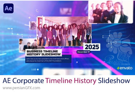 دانلود پروژه افترافکت اسلایدشو تایملاین شرکتی - Corporate Timeline History Slideshow