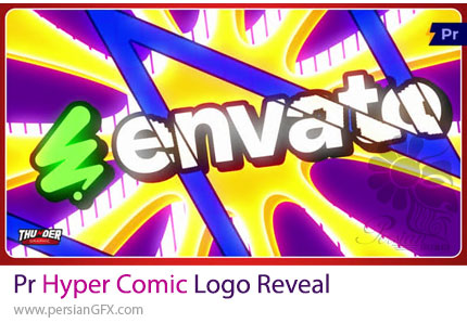 دانلود پروژه پریمیر نمایش لوگو با افکت کمیک و پرانرژی + آموزش - Hyper Comic Logo Reveal