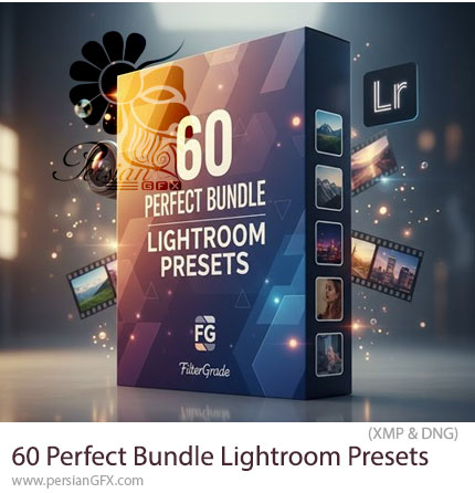 دانلود 60 پریست لایتروم حرفه ای برای عکاسان و تولید کنندگان محتوا - FilterGrade 60 Perfect Bundle Lightroom Presets
