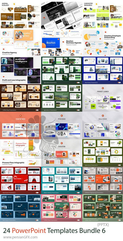 دانلود مجموعه 24 پرزنتیشن پاورپوینت برای کسبوکار و آموزش - PowerPoint Templates Bundle 6