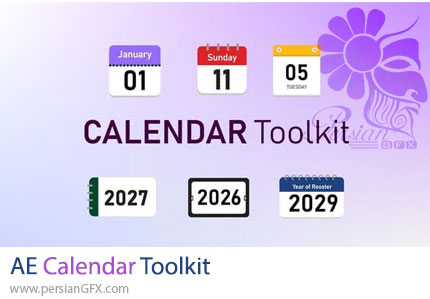 دانلود پروژه افترافکت جعبه ابزار مدیریت تقویم و برنامه‌های زمانی در ویدیوها + آموزش - Calendar Toolkit