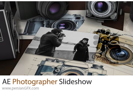 دانلود پروژه افترافکت اسلایدشو سه بعدی در محیط کار عکاس + آموزش - Photographer Slideshow
