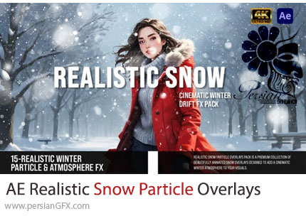 دانلود پروژه افترافکت پک اورلی سینمایی ذرات برف واقع گرایانه + آموزش - Realistic Snow Particle Overlays