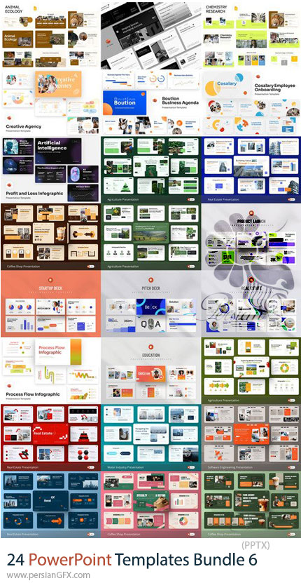 دانلود مجموعه 24 پرزنتیشن پاورپوینت برای کسبوکار و آموزش - PowerPoint Templates Bundle 6