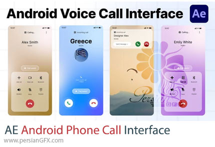 دانلود پروژه افترافکت رابط کاربری تماس تلفنی اندروید + آموزش - Android Phone Call Interface(Automated)
