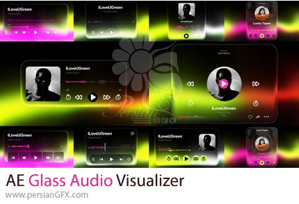دانلود پروژه افترافکت پک ویژوالایزر صوتی با افکت شیشه ای + آموزش - Glass Audio Visualizer