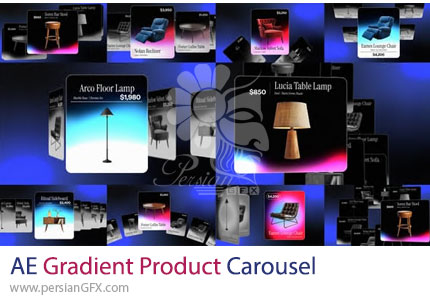 دانلود پروژه افترافکت پرومو کاروسل محصولات با افکت گرادینت + آموزش - Gradient Product Carousel