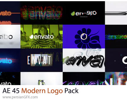 دانلود پروژه افترافکت 45 لوگوموشن مدرن + آموزش - Modern Logo Pack