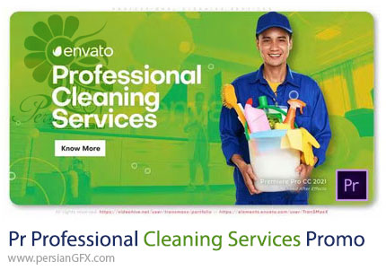 دانلود پروژه پریمیر پرومو تبلیغاتی خدمات نظافت حرفه ای - Professional Cleaning Services Promo