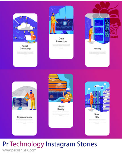 دانلود پروژه پریمیر 6 استوری اینستاگرام متحرک با موضوع تکنولوژی - Technology Instagram Stories