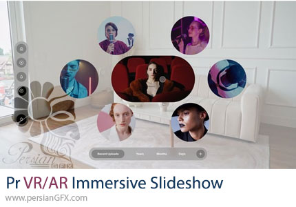 دانلود پروژه پریمیر اسلایدشو تصاویر با جلوههای واقعیت مجازی/افزوده + آموزش - VR AR Immersive Slideshow