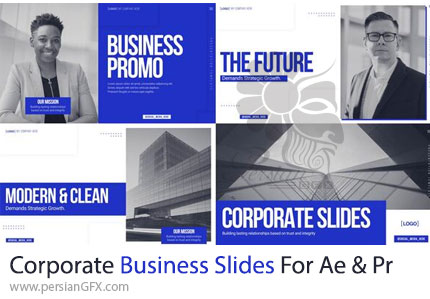 دانلود پروژه آماده اسلایدشوهای شرکتی و تجاری برای افترافکت و پریمیر + آموزش - Corporate Business Slides
