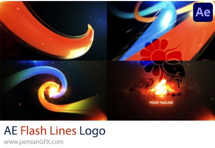 دانلود پروژه افترافکت نمایش لوگو با خطوط سه بعدی فلش + آموزش - Flash Lines Logo