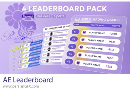 دانلود پروژه افترافکت جدول رتبهبندی یا لیدربورد حرفه ای + آموزش - Leaderboard