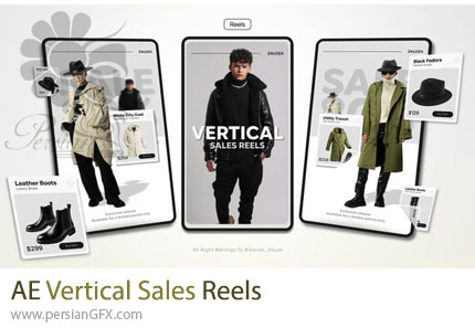 دانلود پروژه افترافکت ریلز اینستاگرام فروش ویژه + آموزش - Vertical Sales Reels