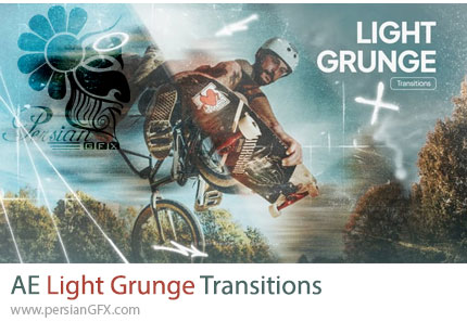 دانلود پروژه افترافکت ترانزیشن گرانج نورانی + آموزش - Light Grunge Transitions