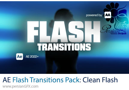 دانلود پروژه افترافکت 24 ترانزیشن نور فلش - Flash Transitions Pack: Clean Flash
