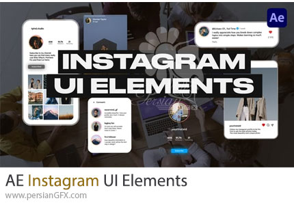دانلود پروژه افترافکت المان های رابط کاربری اینستاگرام + آموزش - Instagram UI Elements
