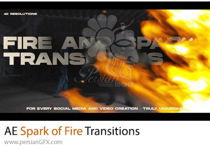 دانلود پروژه افترافکت ترانزیشن جرقه آتش + آموزش - Spark of Fire Transitions