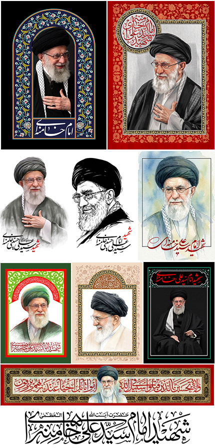 دانلود 29 طرح و بنر باکیفیت لایه باز با موضوع شهادت آیت الله خامنه ای