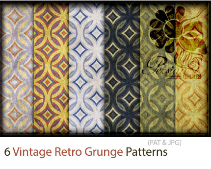 دانلود 6 پترن فتوشاپ کاربردی به سبک وینتیج و رترو - Vintage Retro Grunge Wallpaper Patterns