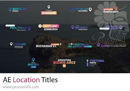 دانلود پروژه افترافکت انیمیشن تایتل های لوکیشن + آموزش - Location Titles