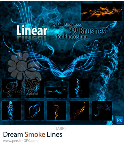 دانلود 39 براش فتوشاپ خطوط دود رویایی - Dream Smoke Lines