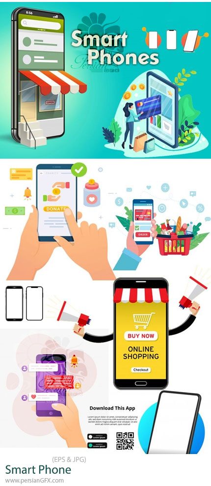 دانلود 17 وکتور گوشی موبایل هوشمند - Smart Phone