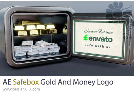 دانلود پروژه افترافکت نمایش لوگو با تم طلا، پول و صندوق امن + آموزش - Safebox Gold And Money Logo