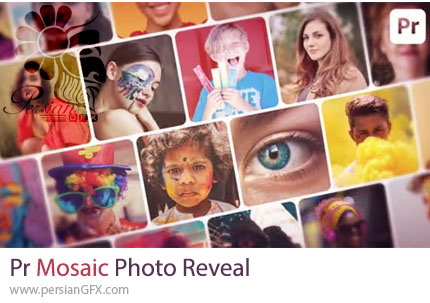 دانلود پروژه پریمیر اسلایدشو موزاییکی تصاویر + آموزش - Mosaic Photo Reveal