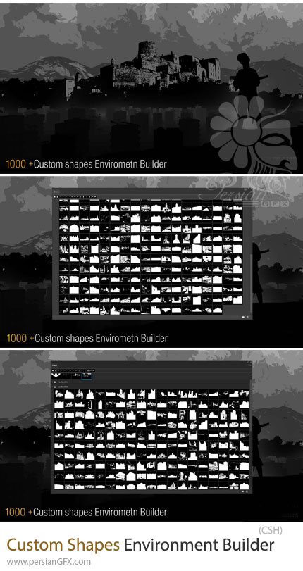 دانلود پک اشکال سفارشی برای ساخت محیط و صحنههای گرافیکی - Custom Shapes Pack Environment Builder