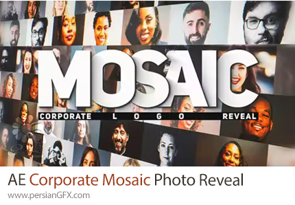 دانلود پروژه افترافکت نمایش لوگو با تصاویر موزاییکی - Mosaic Photo Reveal | Corporate Logo