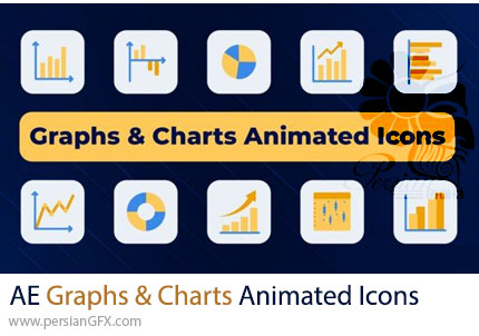 دانلود پروژه افترافکت آیکون‌های متحرک نمودارها و چارت‌ها + آموزش - Graphs & Charts Animated Icons