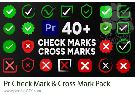 دانلود پروژه پریمیر پک انیمیشن تیک و ضربدر + آموزش - Check Mark and Cross Mark Pack