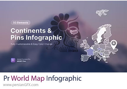 دانلود پروژه پریمیر اینفوگرافیک نقشه جهان - World Map