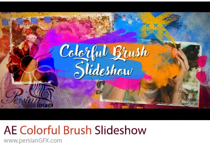 دانلود پروژه افترافکت اسلایدشو رنگی با افکت قلممو - Colorful Brush Slideshow