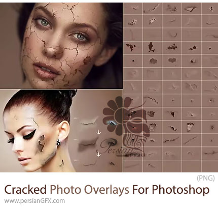 دانلود 62 تصویر پوششی PNG ترکخورده برای عکس - Cracked Photo PNG Overlays For Photoshop