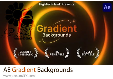 دانلود پروژه افترافکت بک‌گراندهای گرادینت رنگی متحرک + آموزش - Gradient Backgrounds