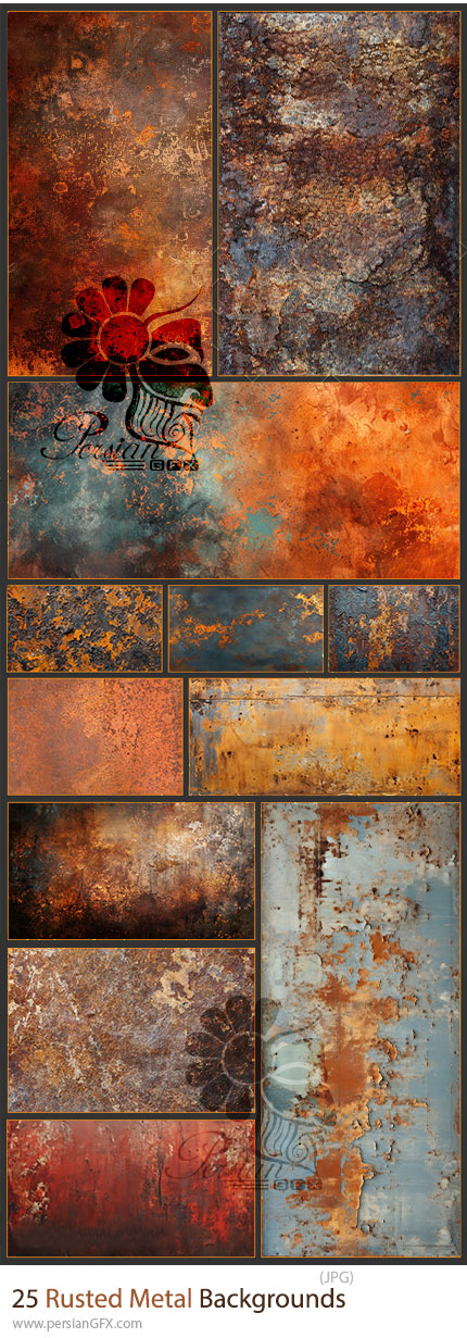 دانلود 25 بکگراند با کیفیت فلز زنگ زده - Rusted Metal Backgrounds