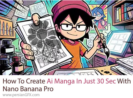 آموزش طراحی مانگا با هوش مصنوعی نانو بنانا پرو - How To Create Ai Manga In Just 30 Sec With Nano Banana Pro