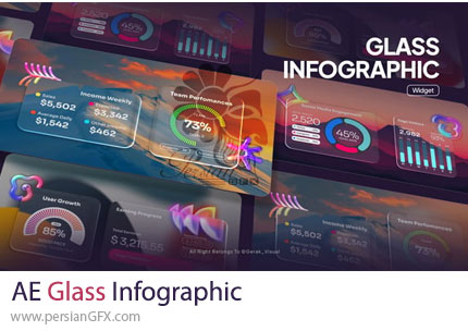 دانلود پروژه افترافکت المان های اینفوگرافیک شیشهای مدرن + آموزش - Glass Infographic